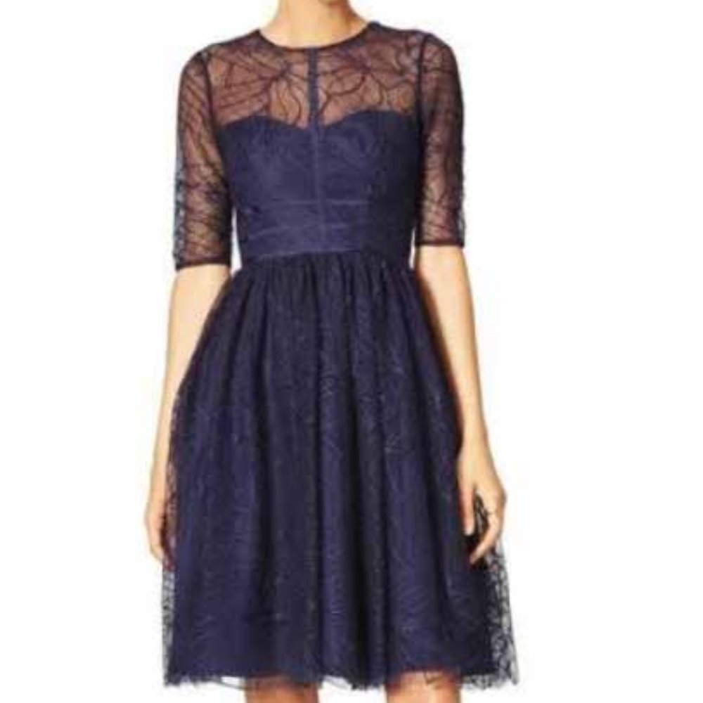Monique Lhuillier royal blue lace cocktail dress, size 10